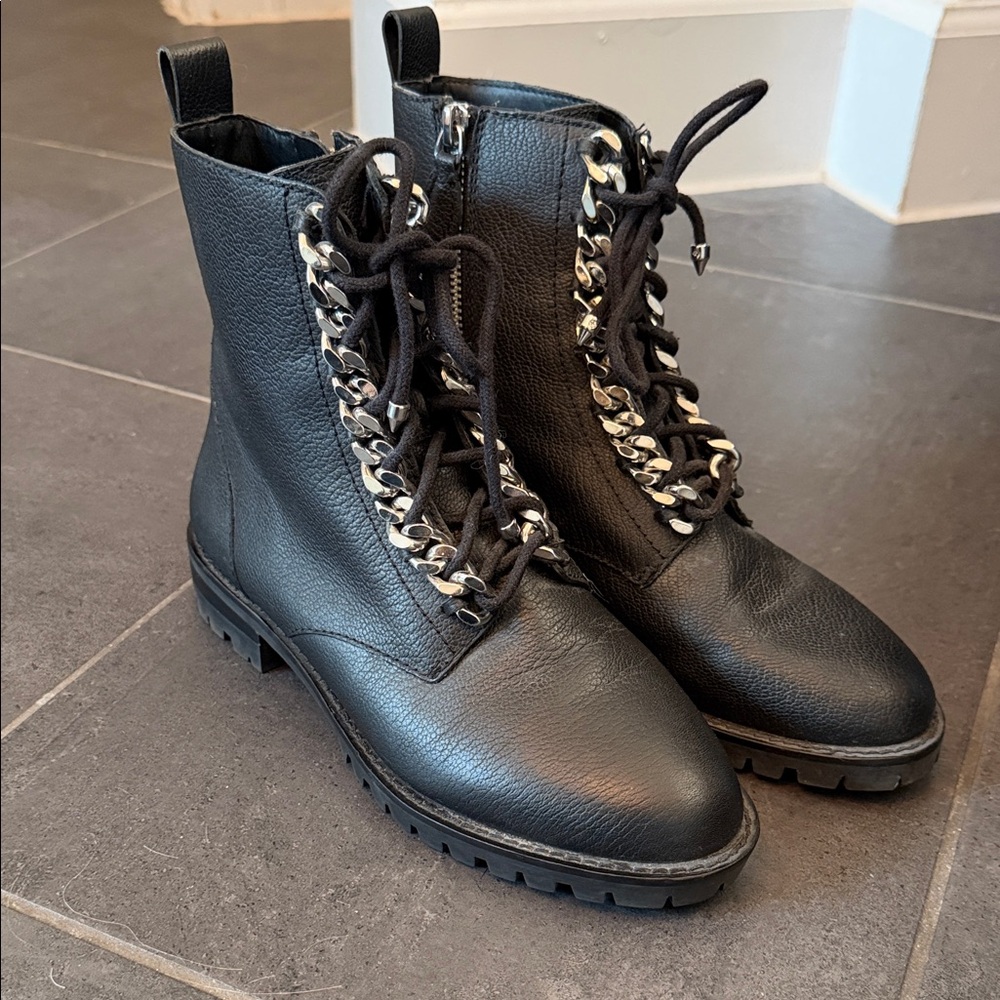 Rebecca Minkoff Black Ankle Boots with Silver Accents